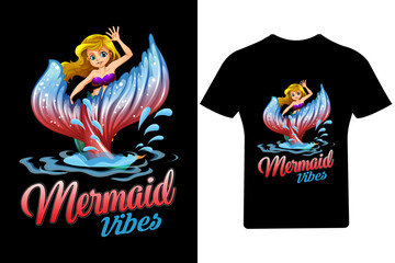 Marmaid vibes T Shirt Design,