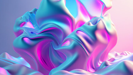 Obraz na płótnie Canvas Holographic foil iridescent painting art of pastel color