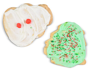 Festive Christmas Cookies with Sprinkles Isolated