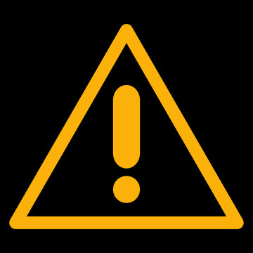 Amber vector graphic on a black background of a dashboard warning light for a malfunction in one of the many onboard systems