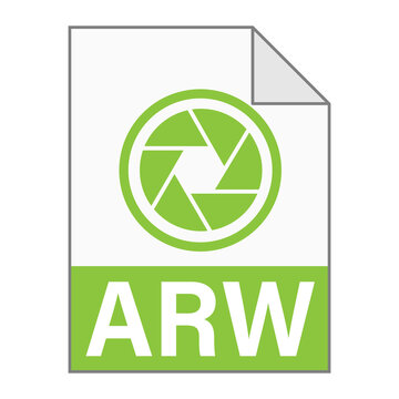 Modern flat design of ARW file icon for web