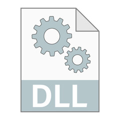 Modern flat design of DLL file icon for web
