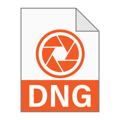 Modern flat design of DNG file icon for web