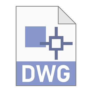 Modern flat design of DWG file icon for web
