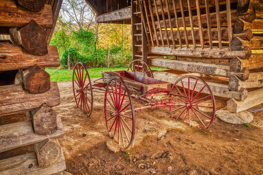 Pioneer Wagon Inside The Tipton Cantilever Barn