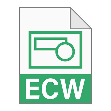 Modern flat design of ECW file icon for web