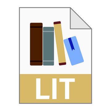 Modern flat design of LIT file icon for web