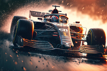 Fast F1 car. Formula one racing sportscar