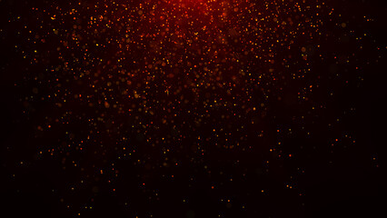 Fototapeta na wymiar Abstract red fire particles or star background. Mesh space or galaxy dust. Global digital futuristic technology. 3D rendering.