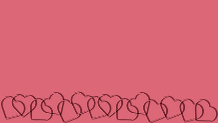 Pink hearts on a pink background. Card. Valentine's Day. Love. Image of a heart. Hearts. many hearts