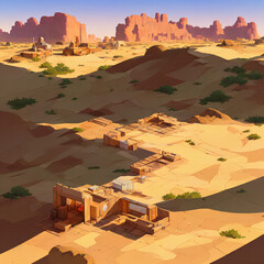 Desert Trail 01- Background for Level Design, RPG and Indie Games (AI)