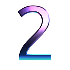 metal number 3d illustration. isolated transparent number.
