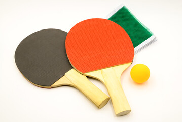 tennis racket and ping pong ball