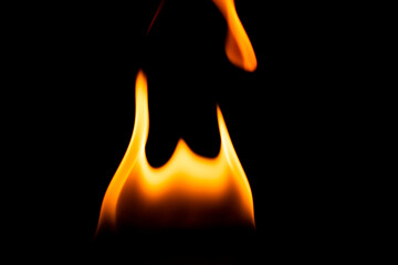 flame on a black background. burning gasoline