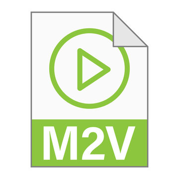 Modern flat design of M2V file icon for web