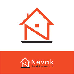 Letter N Line House Real Estate Logo,
the letter N house logo design,
creative Real estate logo design template with letter N logo concept, House logo, Building logo design concept - Vector