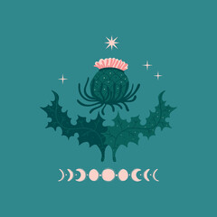 Thistle flower plant sacred geometry