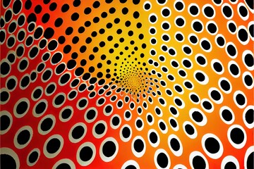 Abstract trippy background with colorful circles.