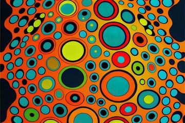 Fototapeta premium Abstract trippy background with colorful circles.