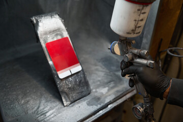 Close up photo of color test, color match process