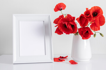 White Photo Frame Table And