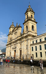 Fototapeta na wymiar Cathedral Primada-Bogotá DC Colombia at morning in a sunny day, taken on January, 2023.