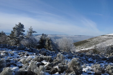 Paysage d'Ard&egrave;che en hiver