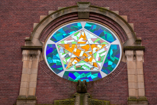 Exterior of the Vondelstraat 39 Freemasonry Lodge in Amsterdam, NL