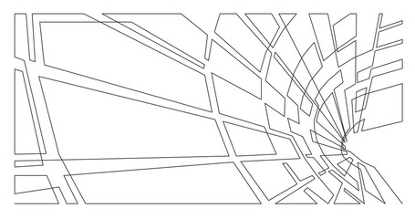 abstract futuristic linear single line PNG image with transparent background