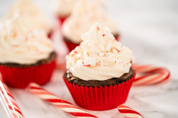 Chocolate peppermint cupcakes