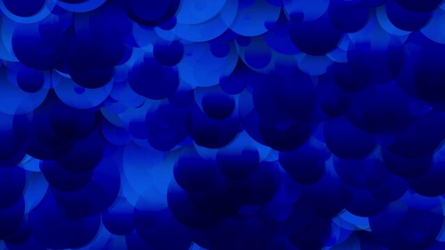 Smooth flow of figures in the form of circles. Circles of different sizes and at different speeds descend. Bright composition suitable for any bright background design
