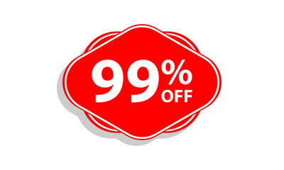 99 offer tag discount vector icon stamp