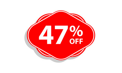 47 offer tag discount vector icon stamp