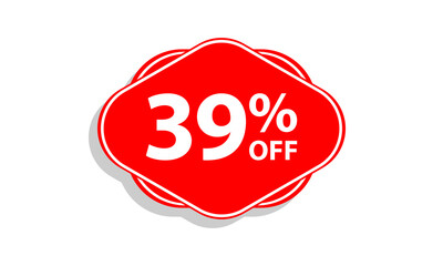 39 offer tag discount vector icon stamp