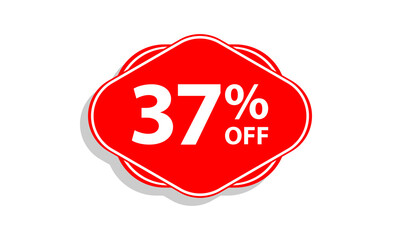 37 offer tag discount vector icon stamp