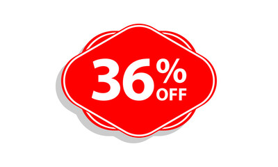 36 offer tag discount vector icon stamp