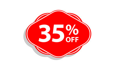 35 offer tag discount vector icon stamp