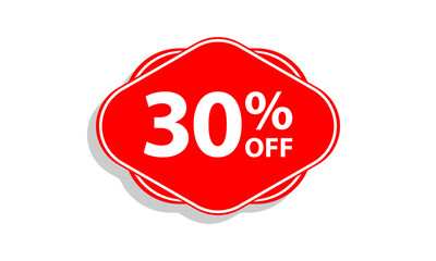 30 offer tag discount vector icon stamp