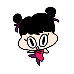 chinese girl in red cheongsam dress, character design, cute cartoon isolated , graphic design for presentation, marketing, art, illustration, t-shirt design, cartoon, comic, advertising, online media