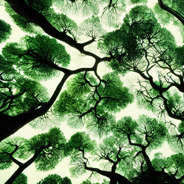 Crown shyness trees landscape forest tree crown treetops
