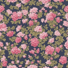 beautiful seamless pattern with flowers, ai