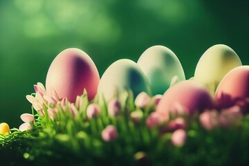 Easter Eggs with Flowers, Generative AI