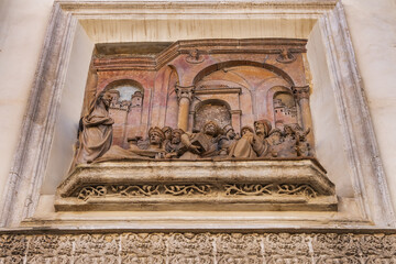 Roman Catholic Cathedral of Saint Mary of the See (Catedral de Santa Maria de la Sede, 1528). North facade. Door of Forgiveness (Puerta del Perdon). Seville, Andalusia, Spain.