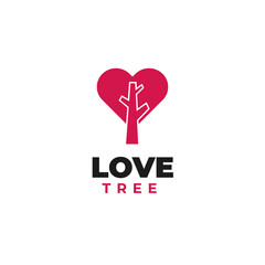 Vector tree of love logo design vector illustration