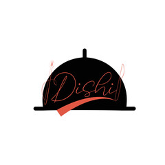 Restaurant dish logo template vector.