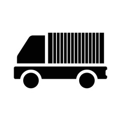 Truck logo flat icon vector.