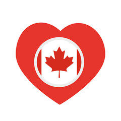 National flag of Canada, round icon, heart icon png