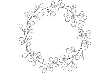 Flower Wreath - Flower Vector Frame - Floral Illustration Graphic - Wild Flowers - Leaf - Leaves - Collection - Nature - Transparent - Isolated - Illustrator - AI EPS SVG PNG JPG	