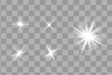 Glowing White Light effect. Vector illustration