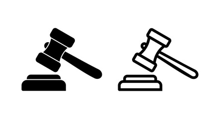 Gavel icon vector illustration. judge gavel sign and symbol. law icon. auction hammer